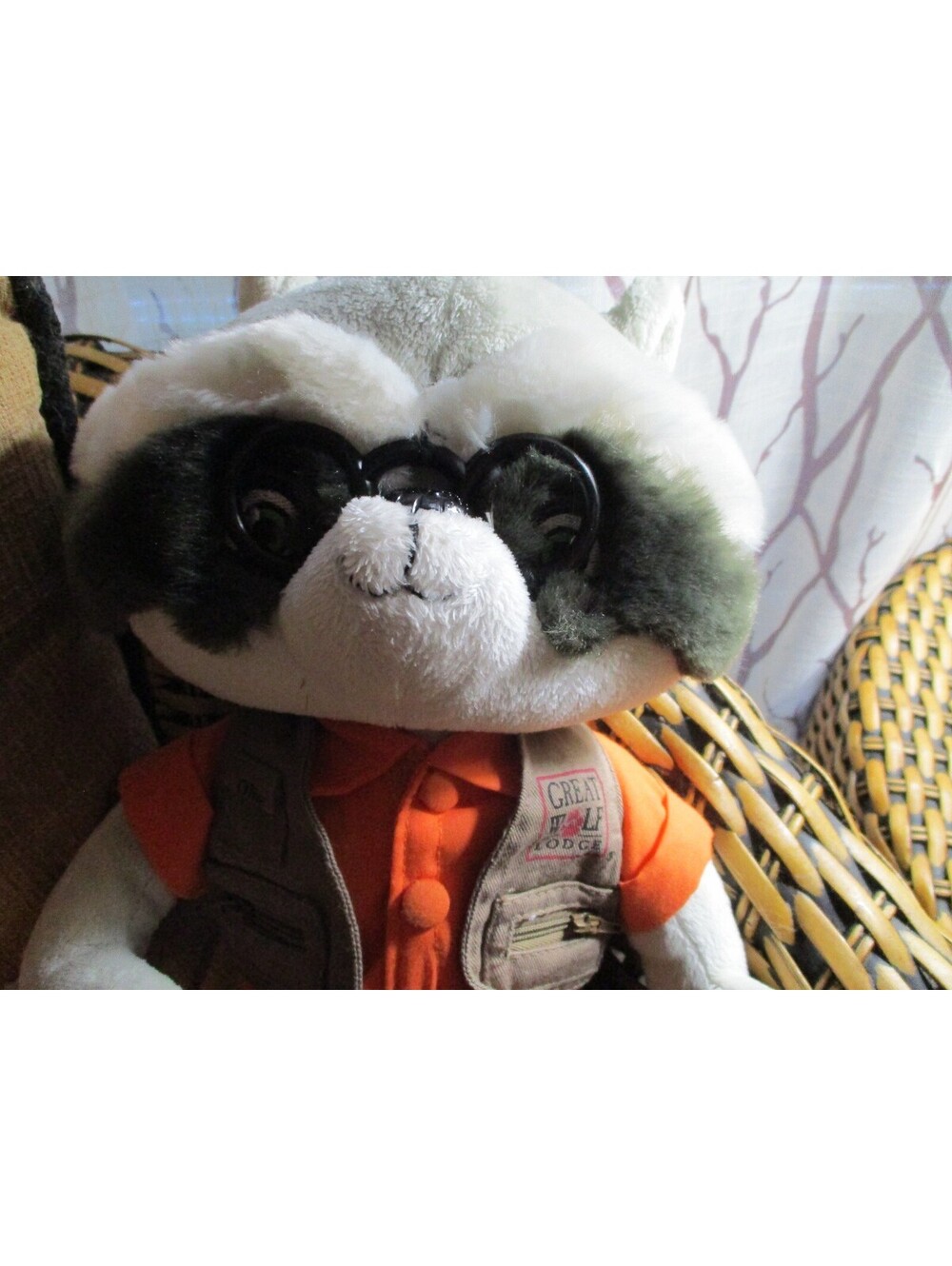 Great Wolf Lodge Oliver Raccoon Plush Stuffed Animal Fiesta Orange Vest Toy 16"
